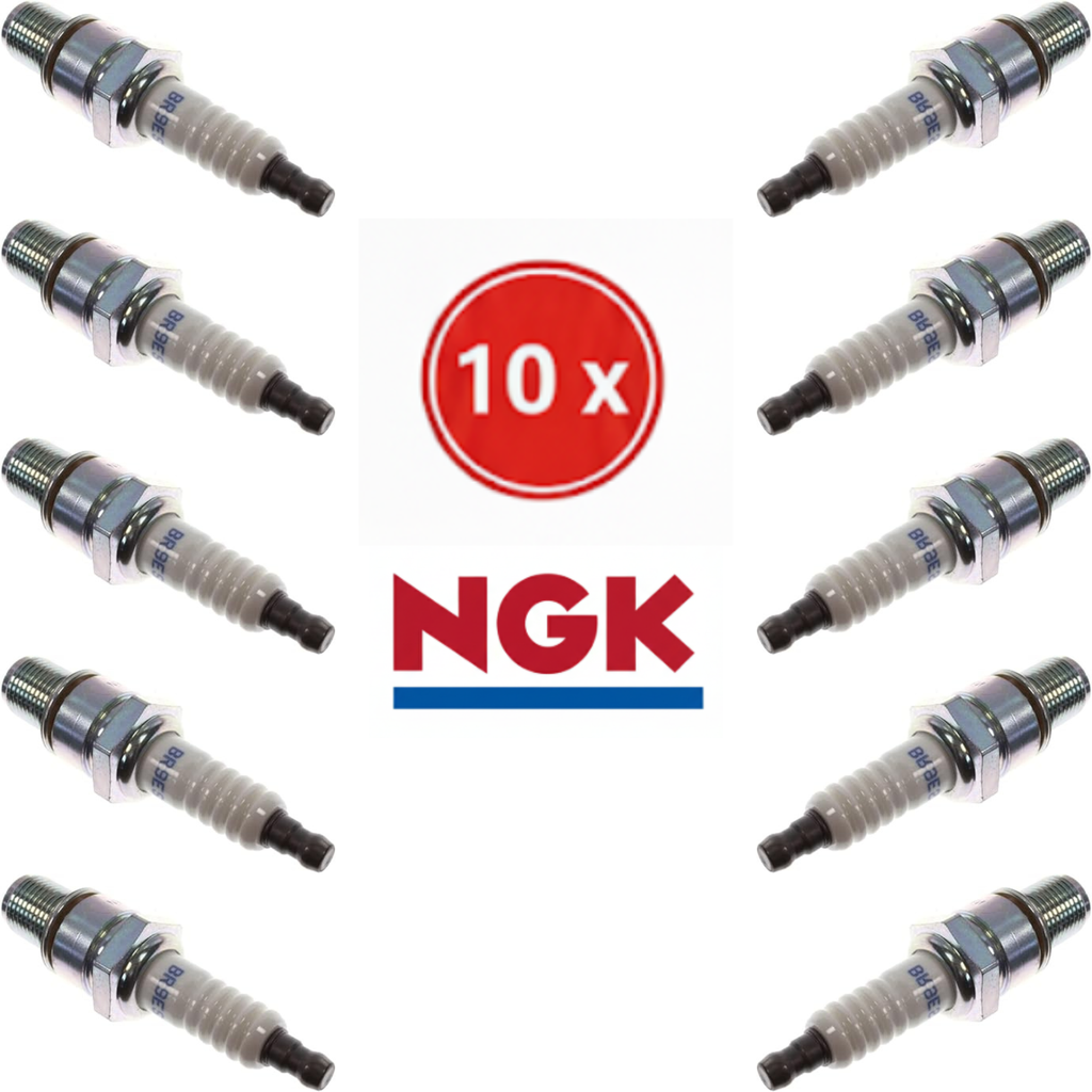 [BR9ES] Set of 10 NGK BR9ES Spark Plugs - High Performance for 2-Stroke Motorcycles, Snowmobiles, Jet Skis
