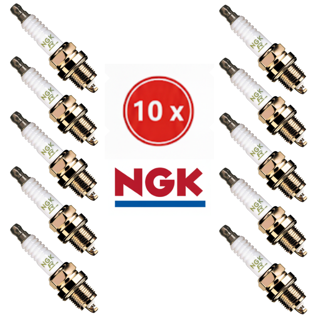 [BPR9ES] Set of 10 NGK BPR9ES Spark Plugs (Sprayed Insulator) - Anti-Fouling for Snowmobiles, Boats, 2-Stroke Engines