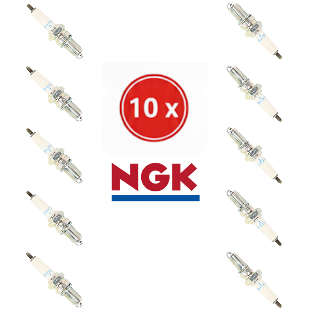 [DPR7EA-9] Set of 10 NGK DPR7EA-9 Spark Plugs (Pre-Set 0.9mm) - For Honda Shadow / VTX / Magna