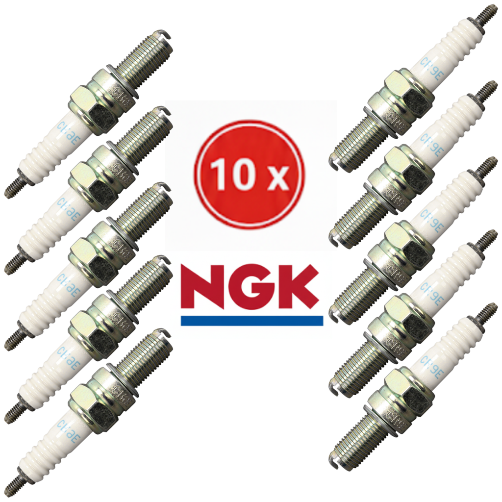 [CR9E] Set of 10 NGK CR9E Spark Plugs - The OEM Standard for Sports Motorcycles (GSX-R, R6, Ninja)